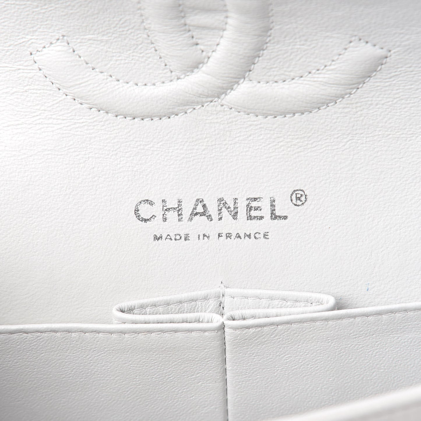Tweed Medium Double Flap White