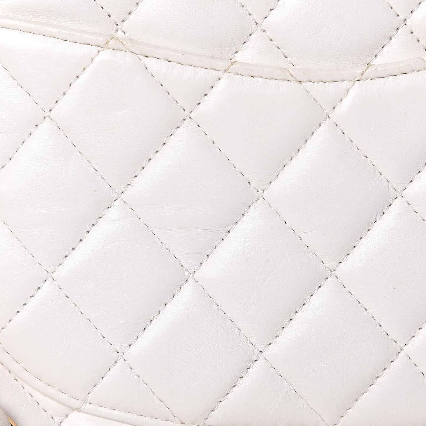 Lambskin Quilted Medium Double Flap White