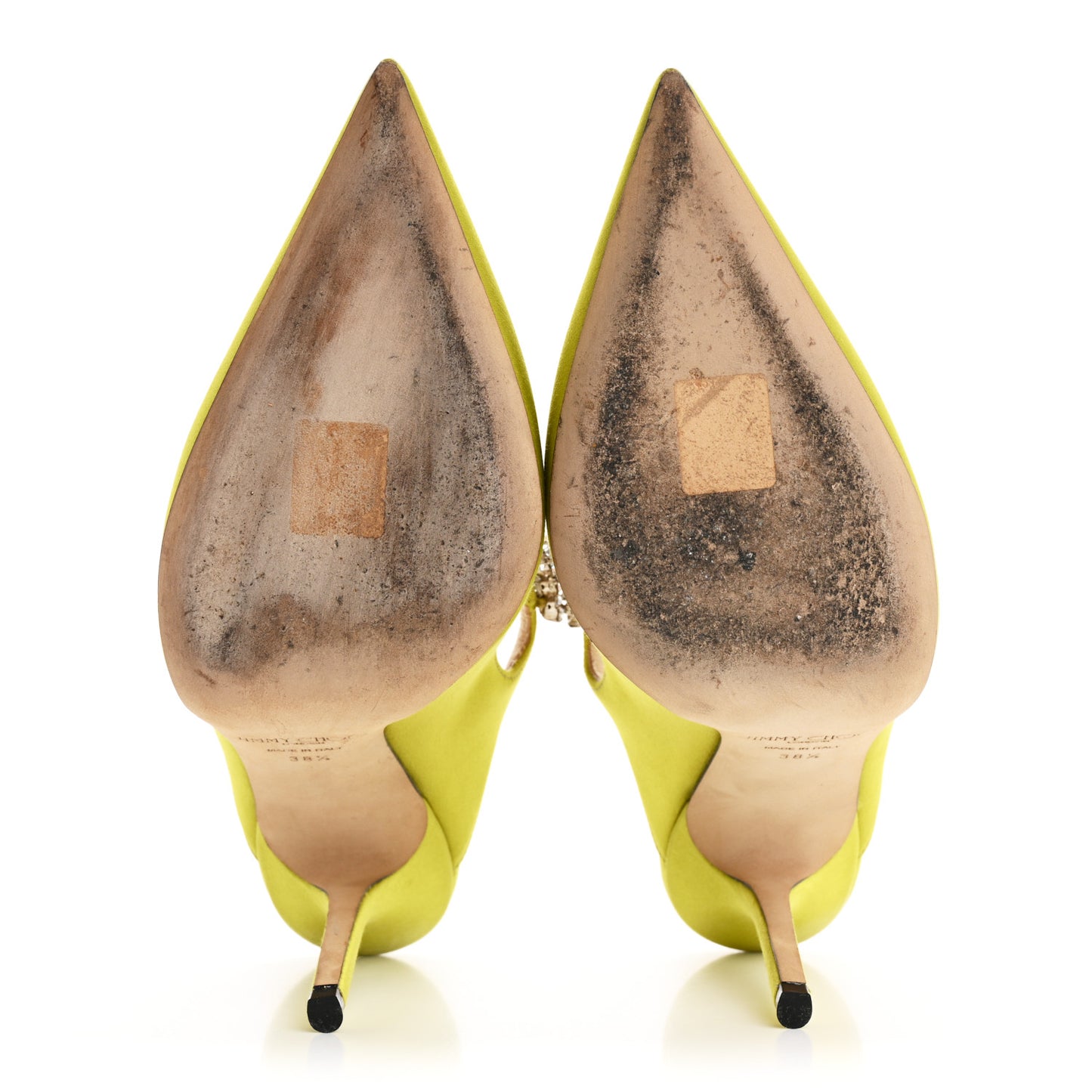 Satin Crystal Bing 85 Pumps 38.5 Lime