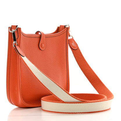 Hermes Taurillon Clemence Amazone Evelyne TPM Orange Craie 3 of 14