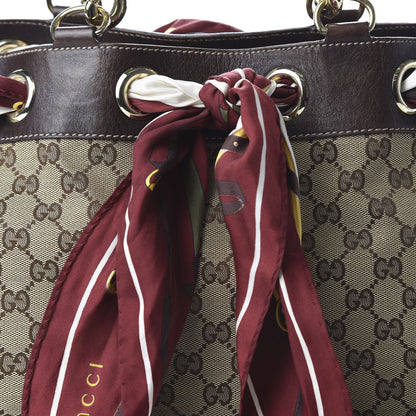 Gucci Monogram Medium Positano Tote Dark Brown 10 of 11