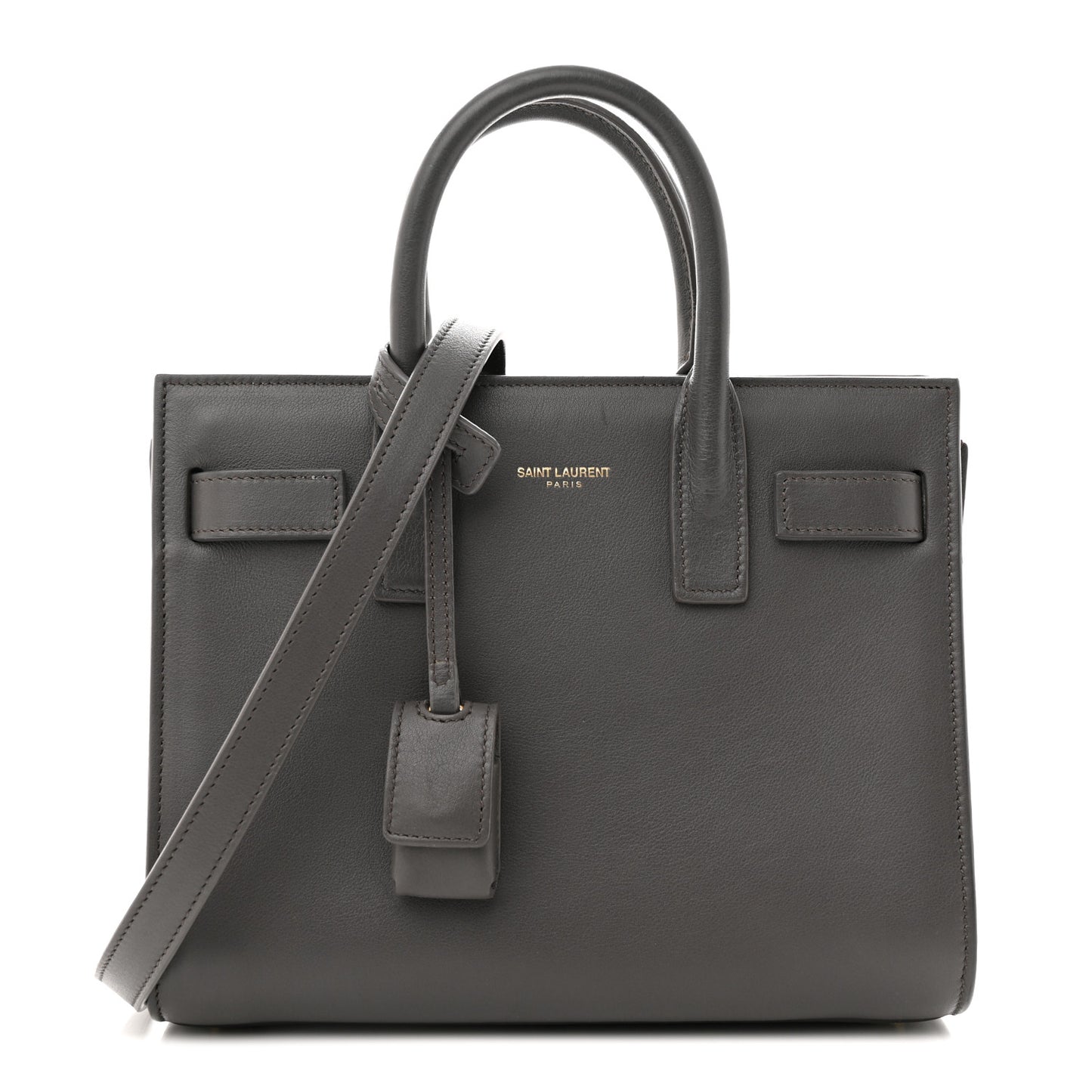 SAINT LAURENT Calfskin Nano Sac De Jour Fog