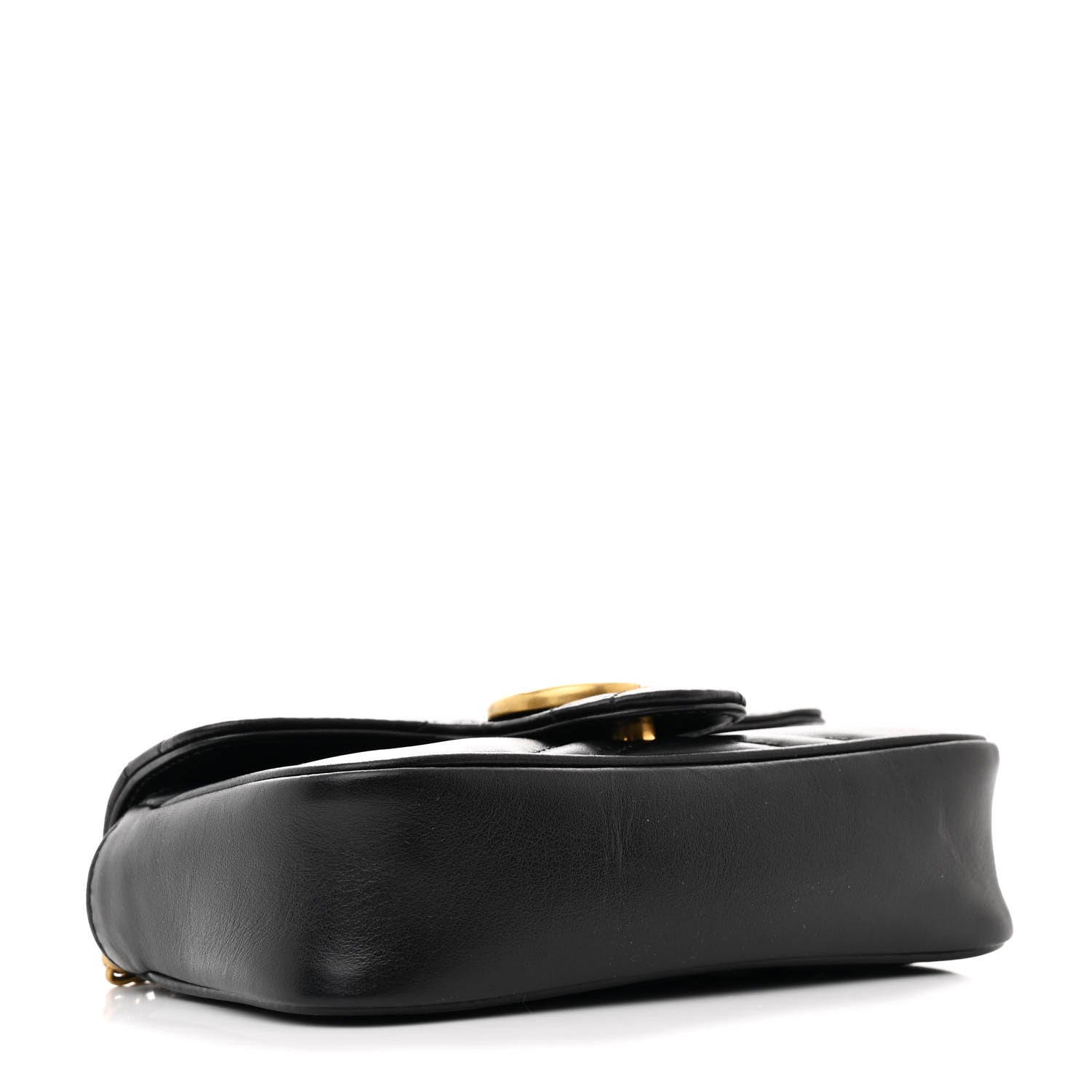 Gucci Calfskin Matelasse Super Mini GG Marmont Shoulder Bag Black 4 of 10