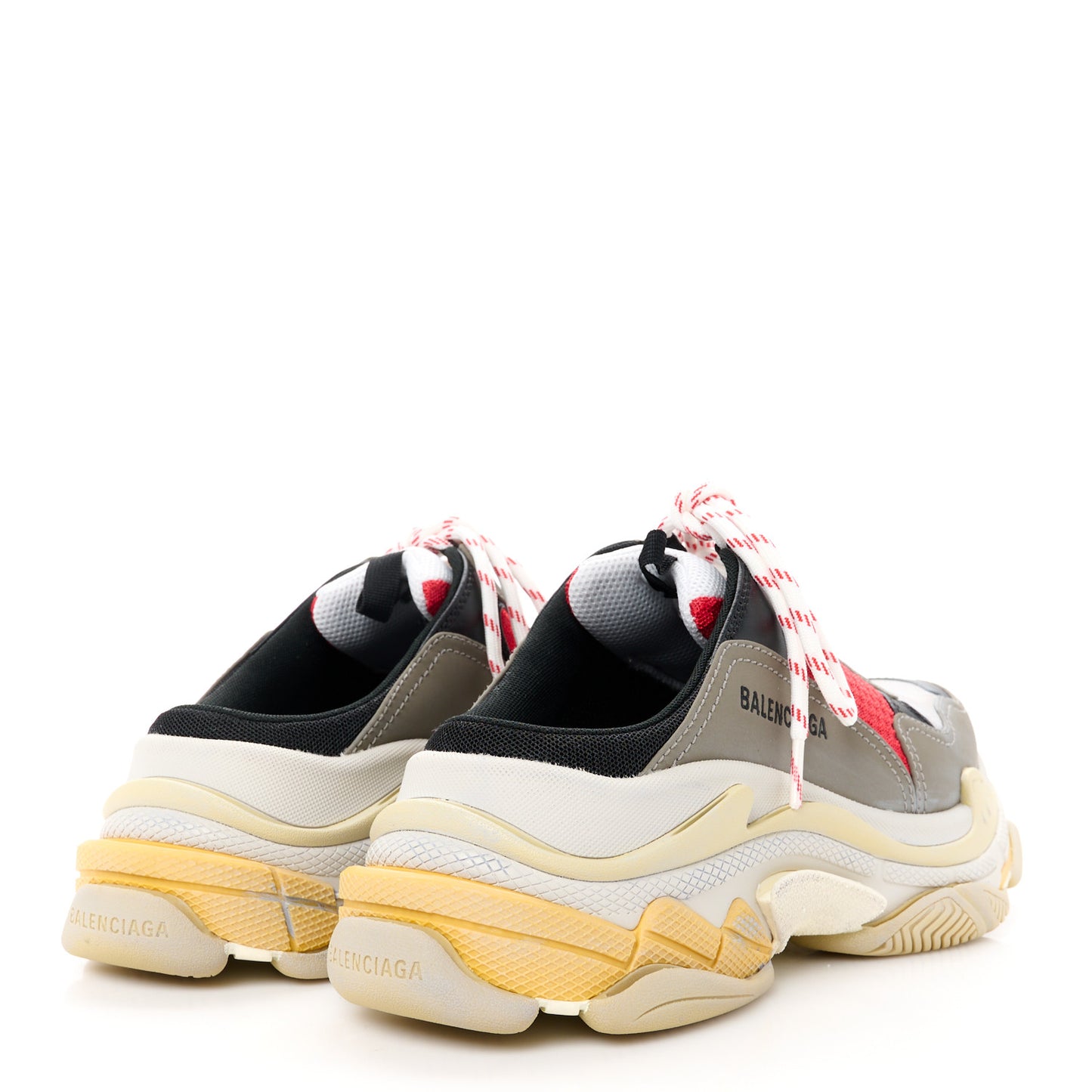 Fabric Mesh Womens Triple S Mule Sneakers 40 Grey Red