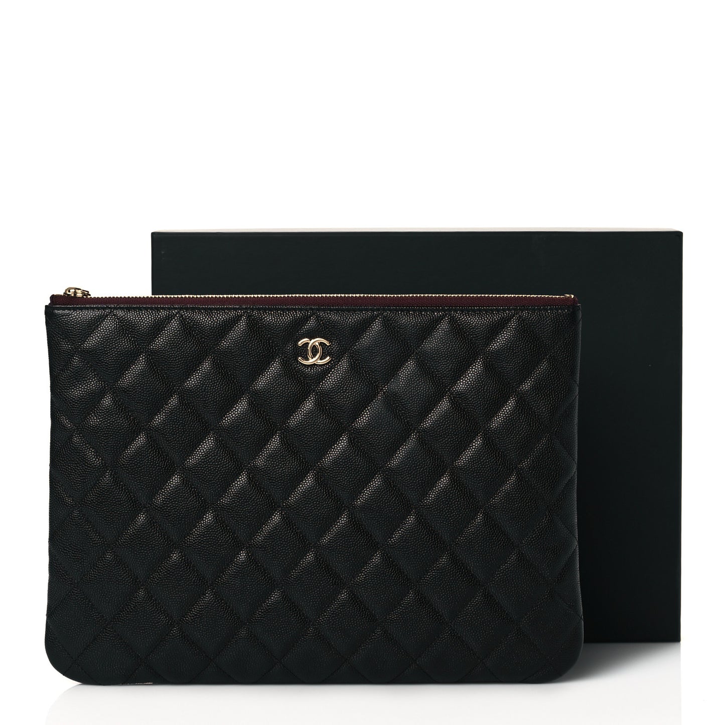 Caviar Quilted Medium Cosmetic Case Black