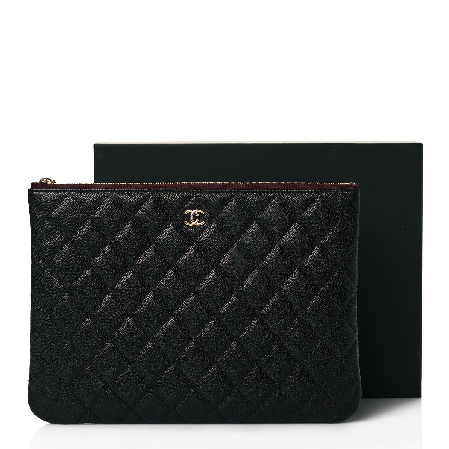 Chanel Caviar Quilted Medium Cosmetic Case Black 11 of 11