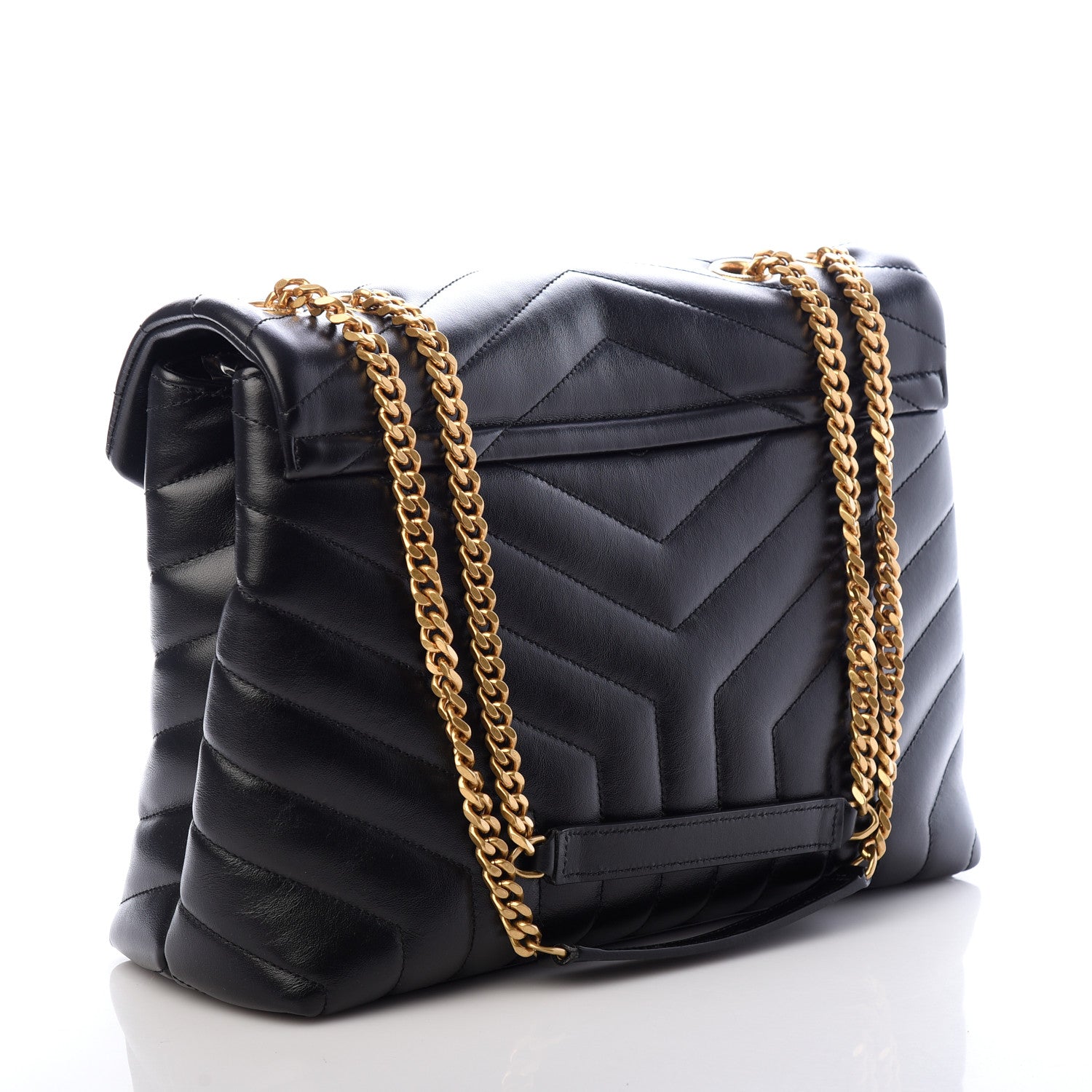 Saint Laurent Calfskin Y Quilted Monogram Medium Loulou Chain Satchel Black 3 of 10