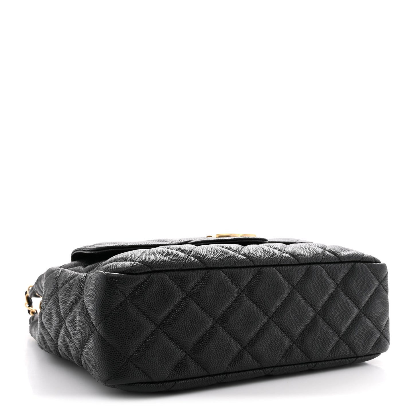 Caviar Quilted Wavy CC Hobo Black