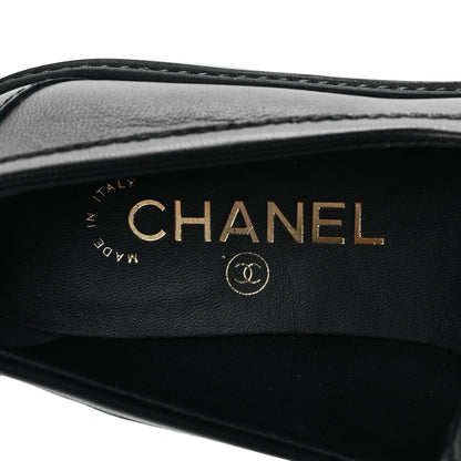Chanel Lambskin Quilted CC Turnlock Loafers 37.5 Black 7 of 8