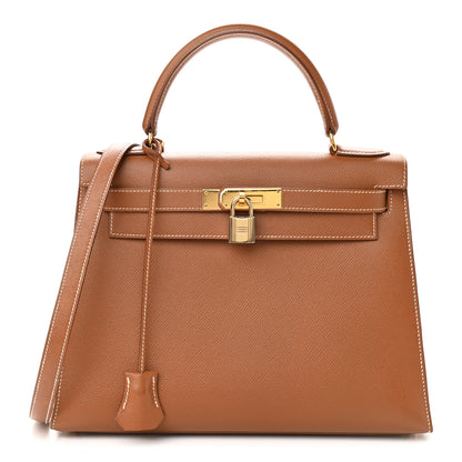 Hermes Courchevel Kelly Sellier 28 Gold 1 of 20