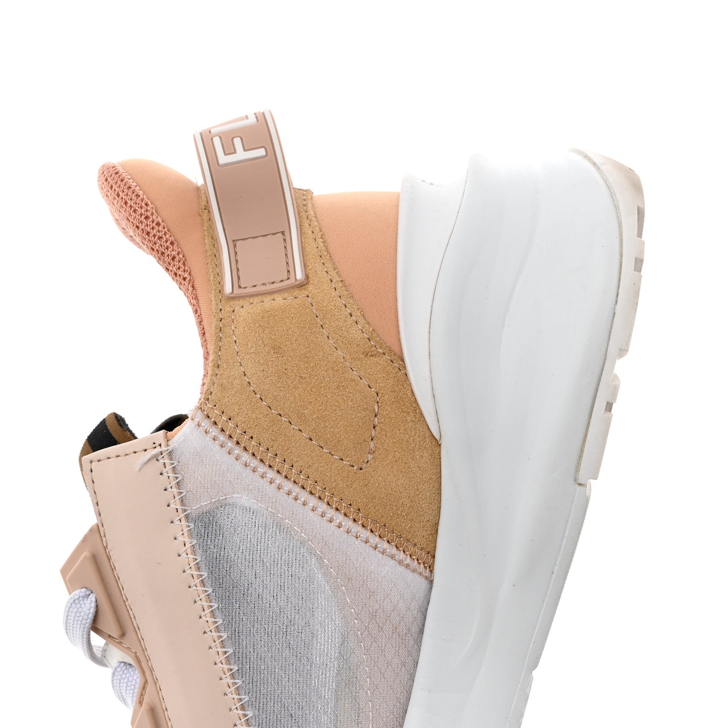 Fendi Nylon Suede Transparent Fendi Flow Low Top Sneakers 40 Light Rose 10 of 11