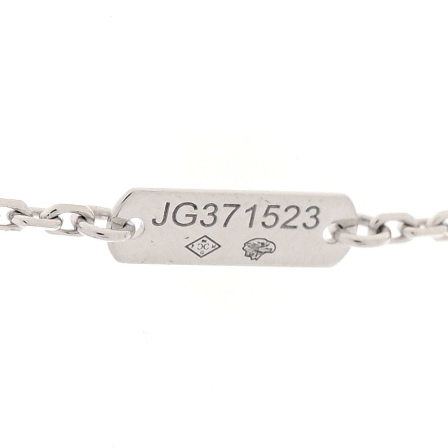 18K White Gold Diamond Vintage Alhambra Pendant Necklace
