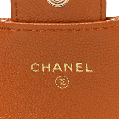 Chanel Caviar Quilted Flap Card Holder Wallet Light Brown 6 of 9