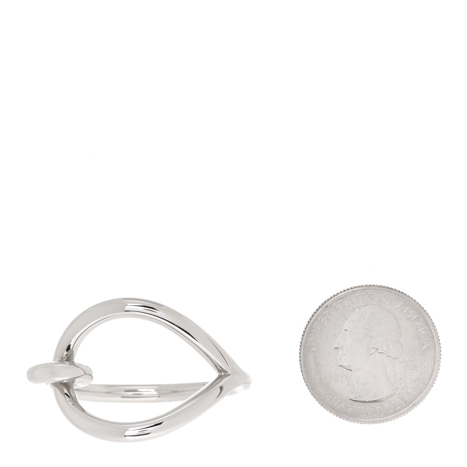 Hermes Palladium Knot Scarf Ring Silver 2 of 6