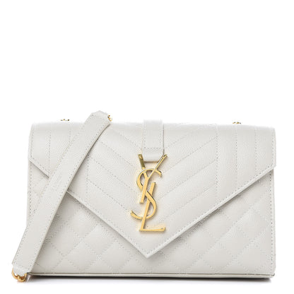 Saint Laurent Grain De Poudre Textured Mixed Matelasse Triquilt Small Monogram Satchel Crema Soft 1 of 11