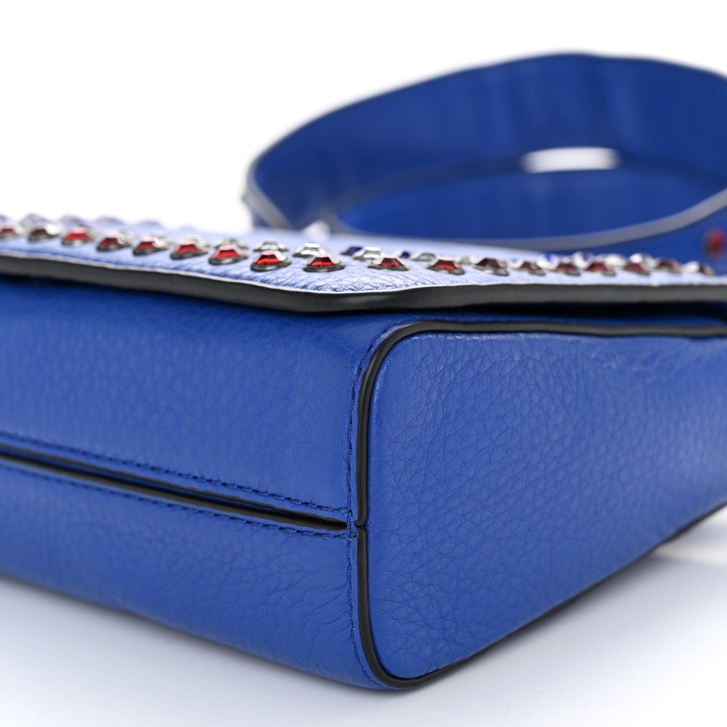 Calfskin Crystal Pretty Young Thing Crossbody Cobalt Blue