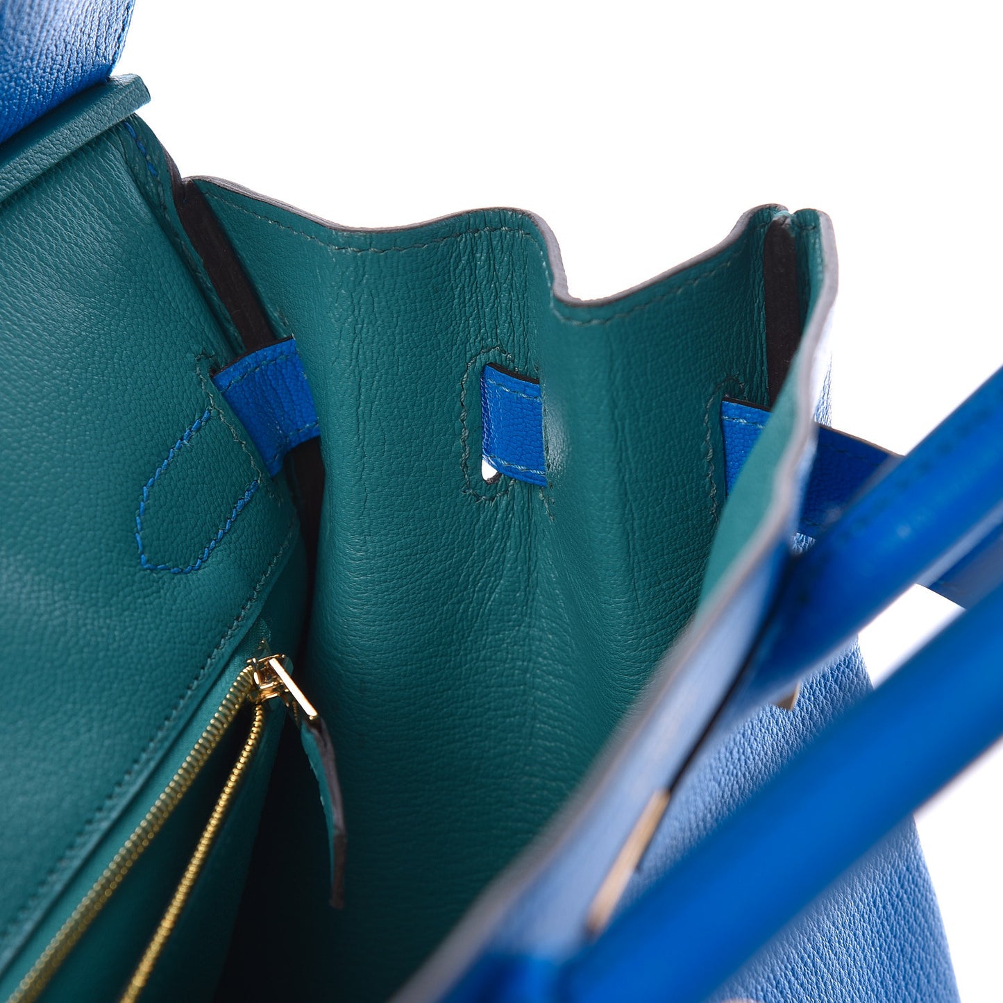 Chevre Mysore Horseshoe Birkin 30 Bleu Hydra Bleu Paon