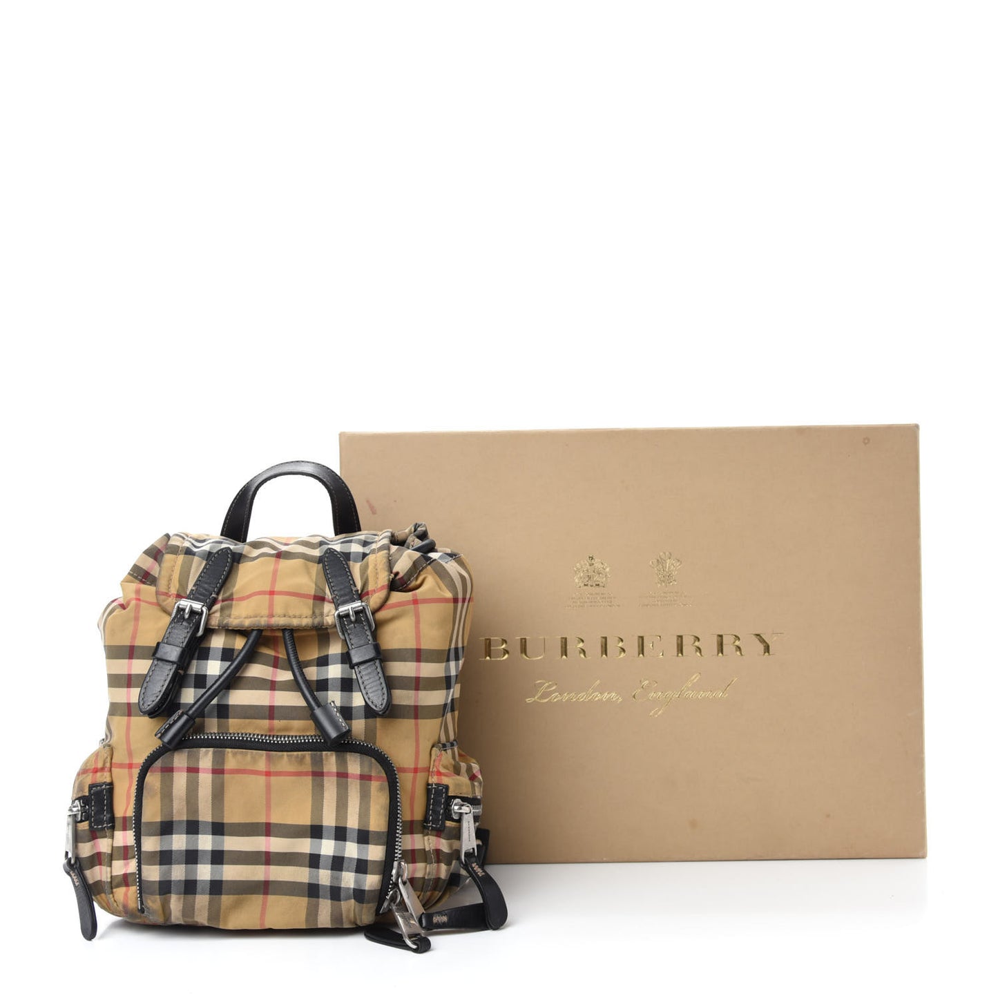 Nylon Vintage Check Small Rucksack Backpack Antique Yellow
