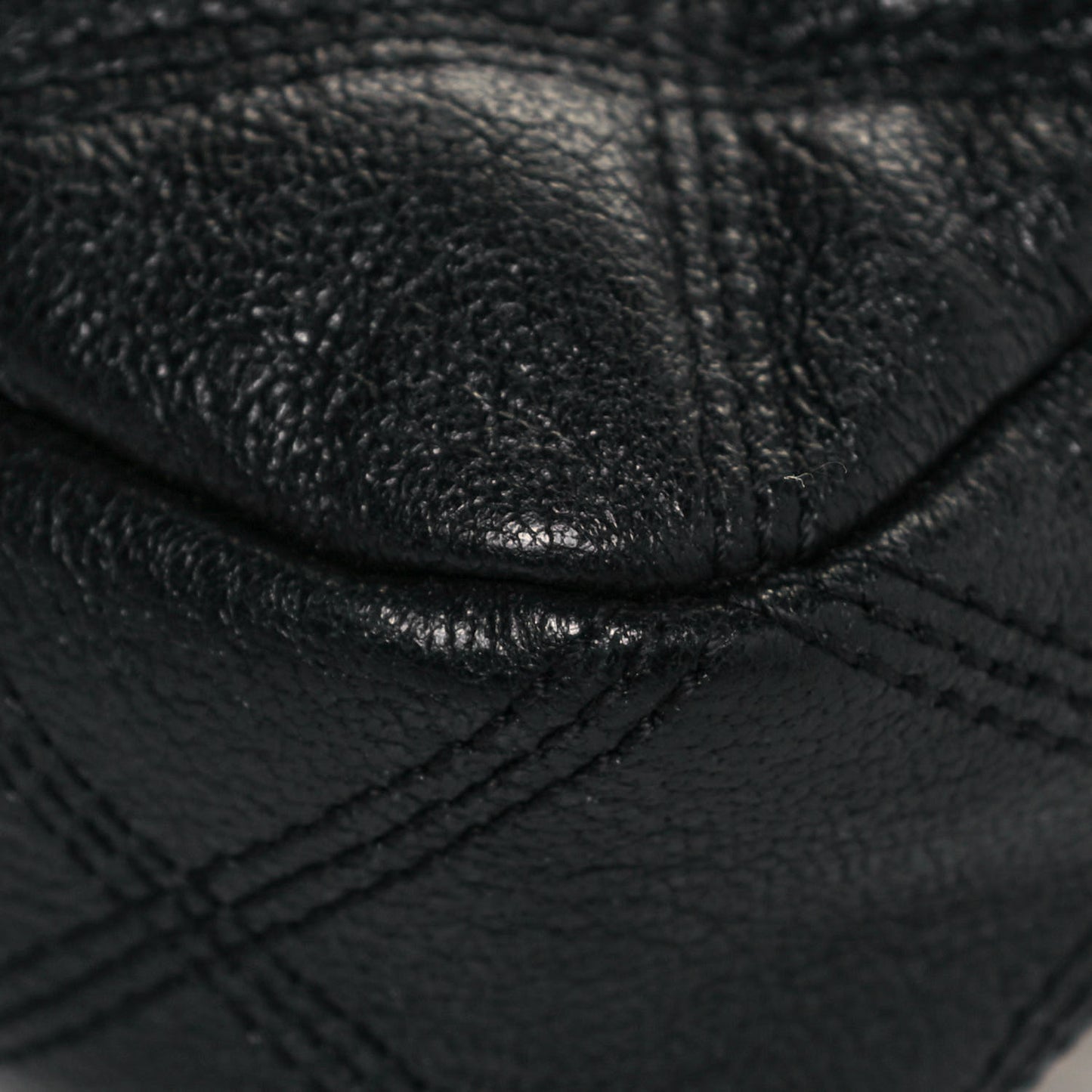 Grained Lambskin Quilted Mini Becky Double Zip Bag Black