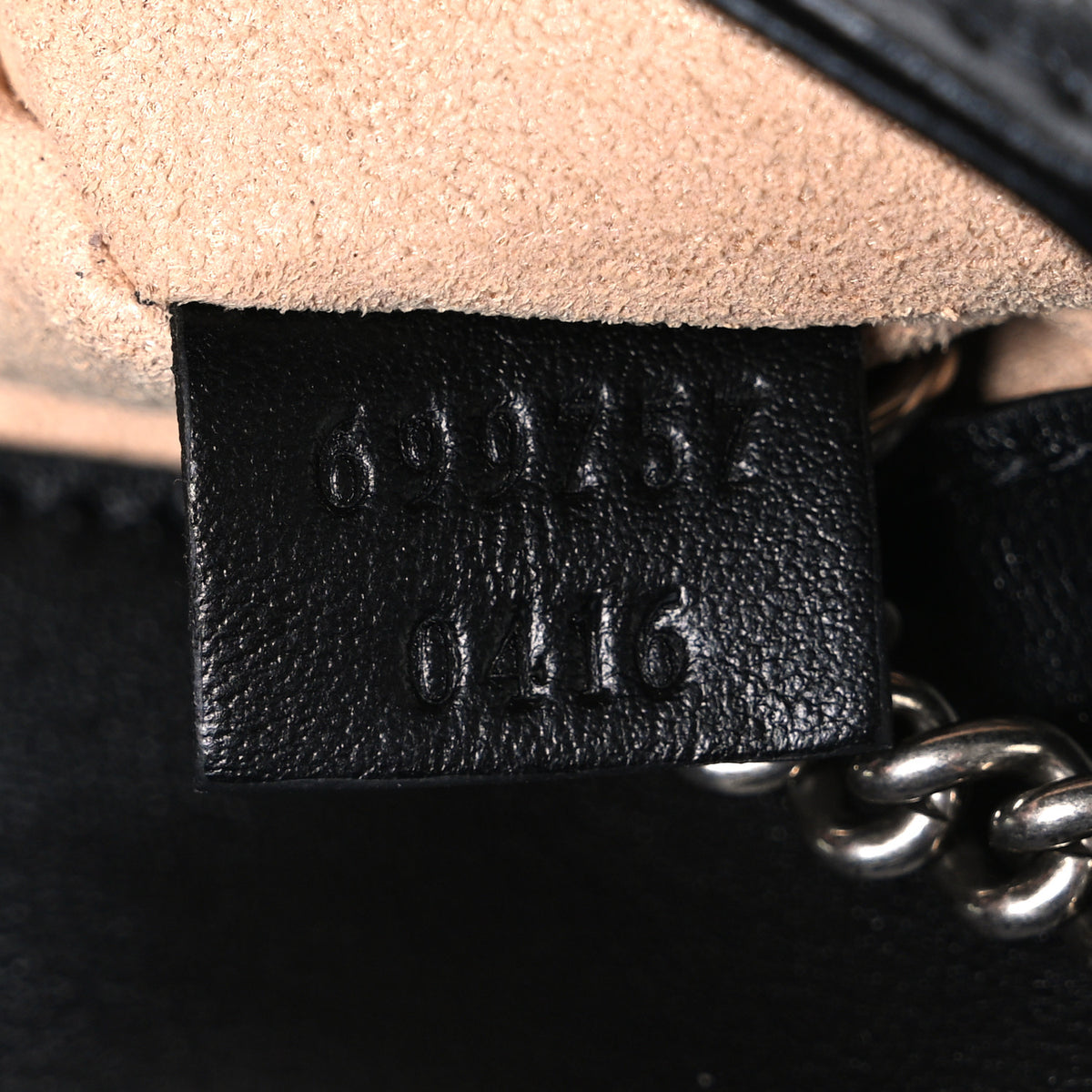 Gucci Calfskin Matelasse Monochrome GG Marmont Chain Belt Bag Black 7 of 10