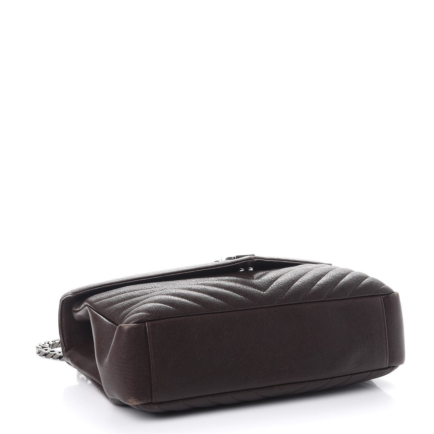 Saint Laurent Sheepskin Matelasse Chevron Monogram Large College Satchel Black Tulip 4 of 17