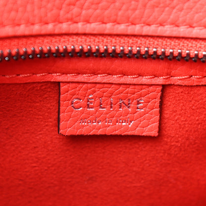 Celine Drummed Calfskin Nano Luggage Coquelicot 6 of 10