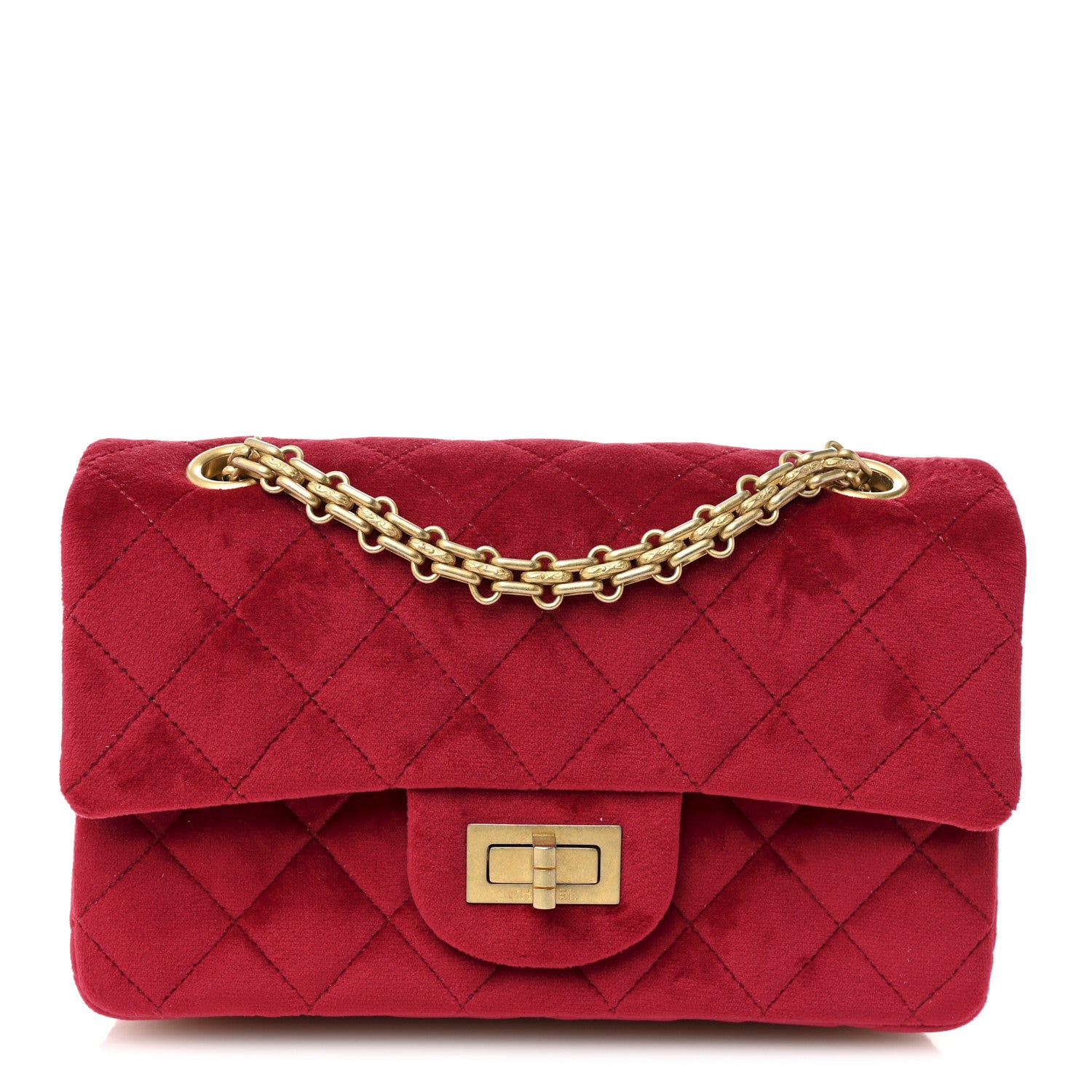 Chanel Velvet Quilted Mini 2.55 Reissue Flap Red 1 of 11