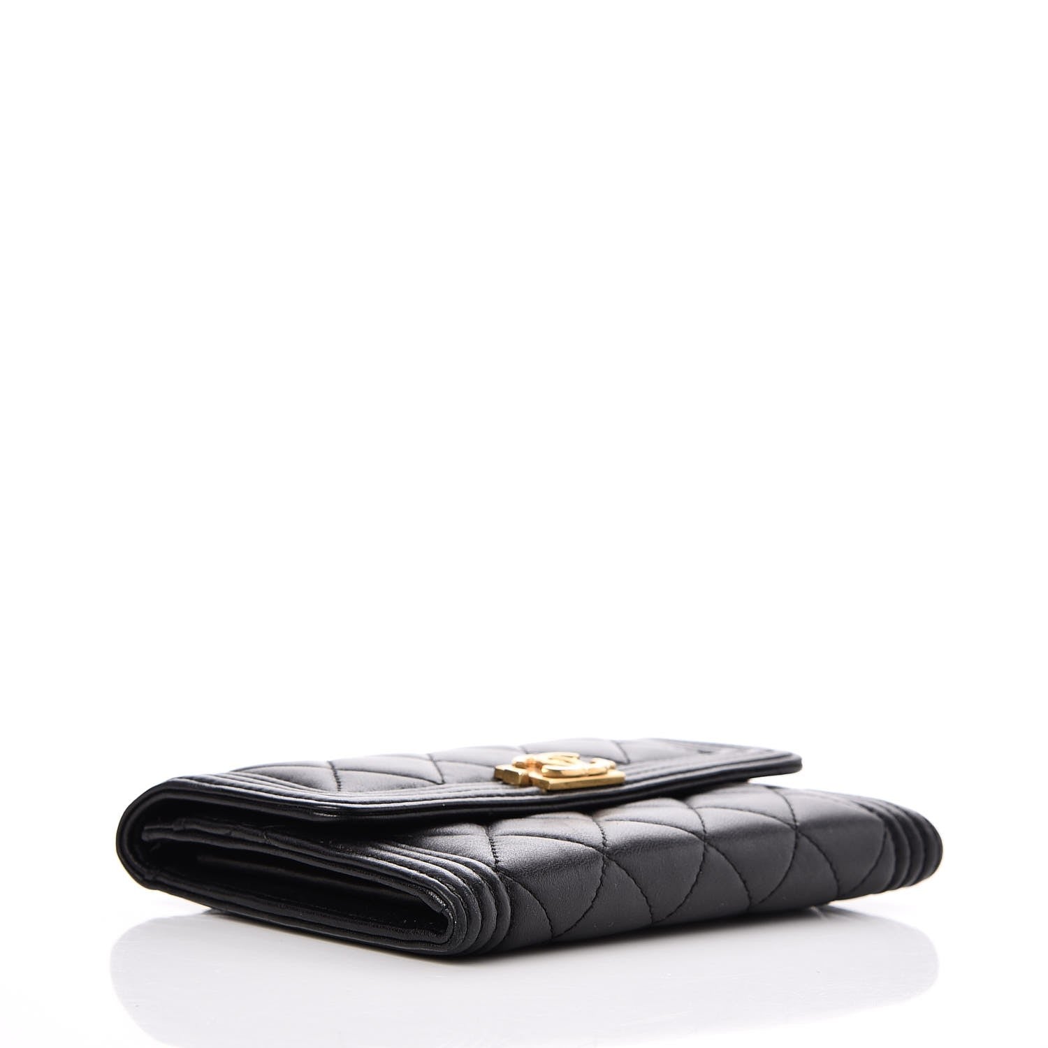 Chanel Calfskin Quilted Small Boy Flap Wallet Black 4 of 8