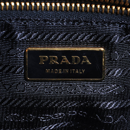 Prada Saffiano Mink Fur Accordion Flap Bag Black 7 of 9