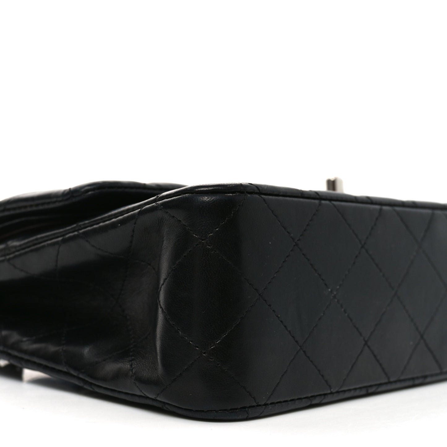 Lambskin Quilted Medium Double Flap Black