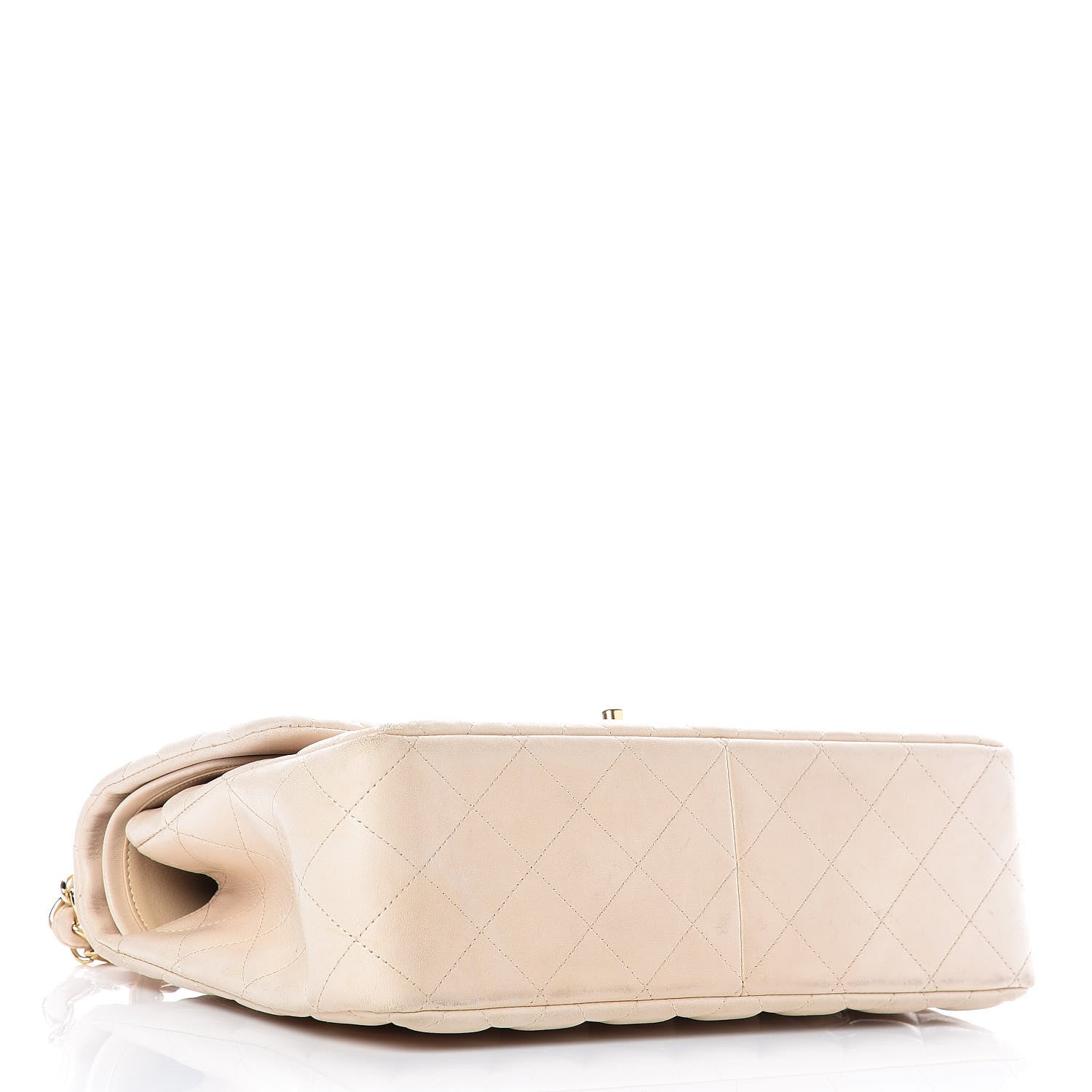 Chanel Lambskin Quilted Jumbo Double Flap Light Beige 4 of 21