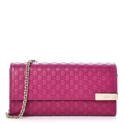 Gucci Soft Microguccissima Dice Chain Wallet Bright Bouganville 1 of 7