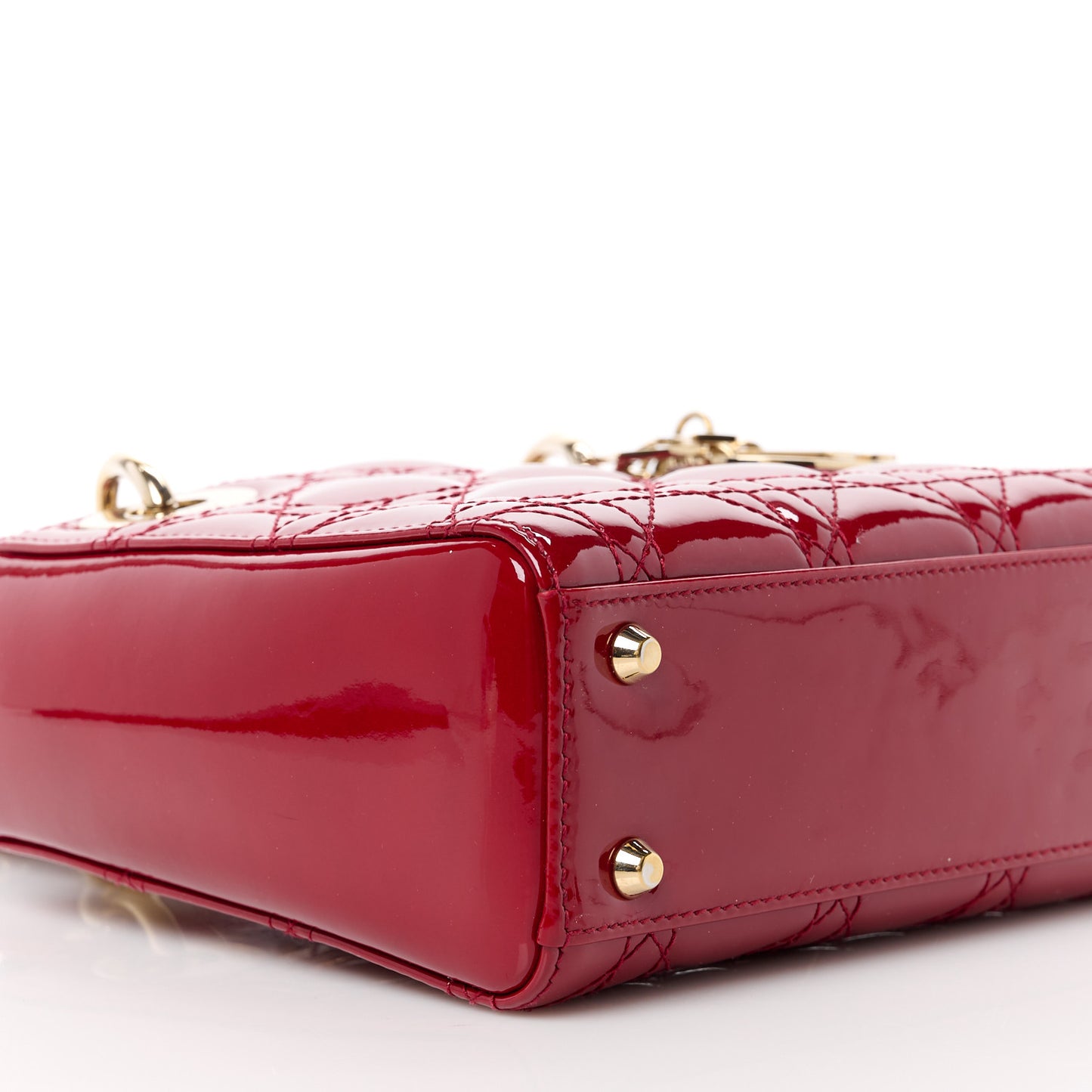 Patent Cannage Mini Lady Dior Red
