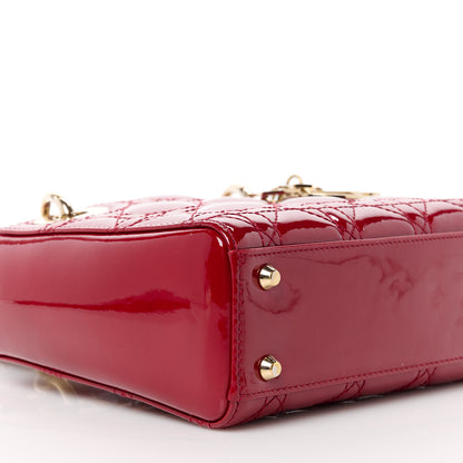 Christian Dior Patent Cannage Mini Lady Dior Red 9 of 10