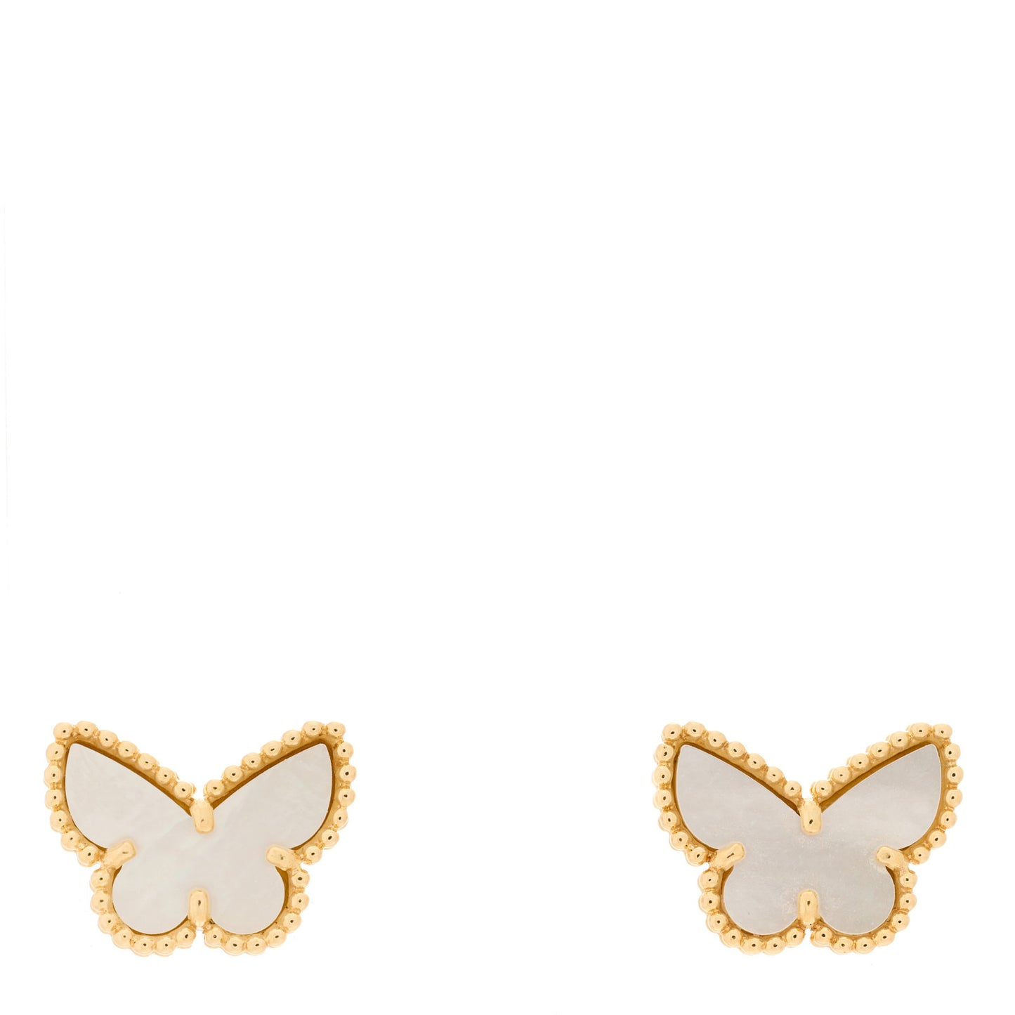 18K Yellow Gold Mother of Pearl Sweet Alhambra Butterfly Earrings