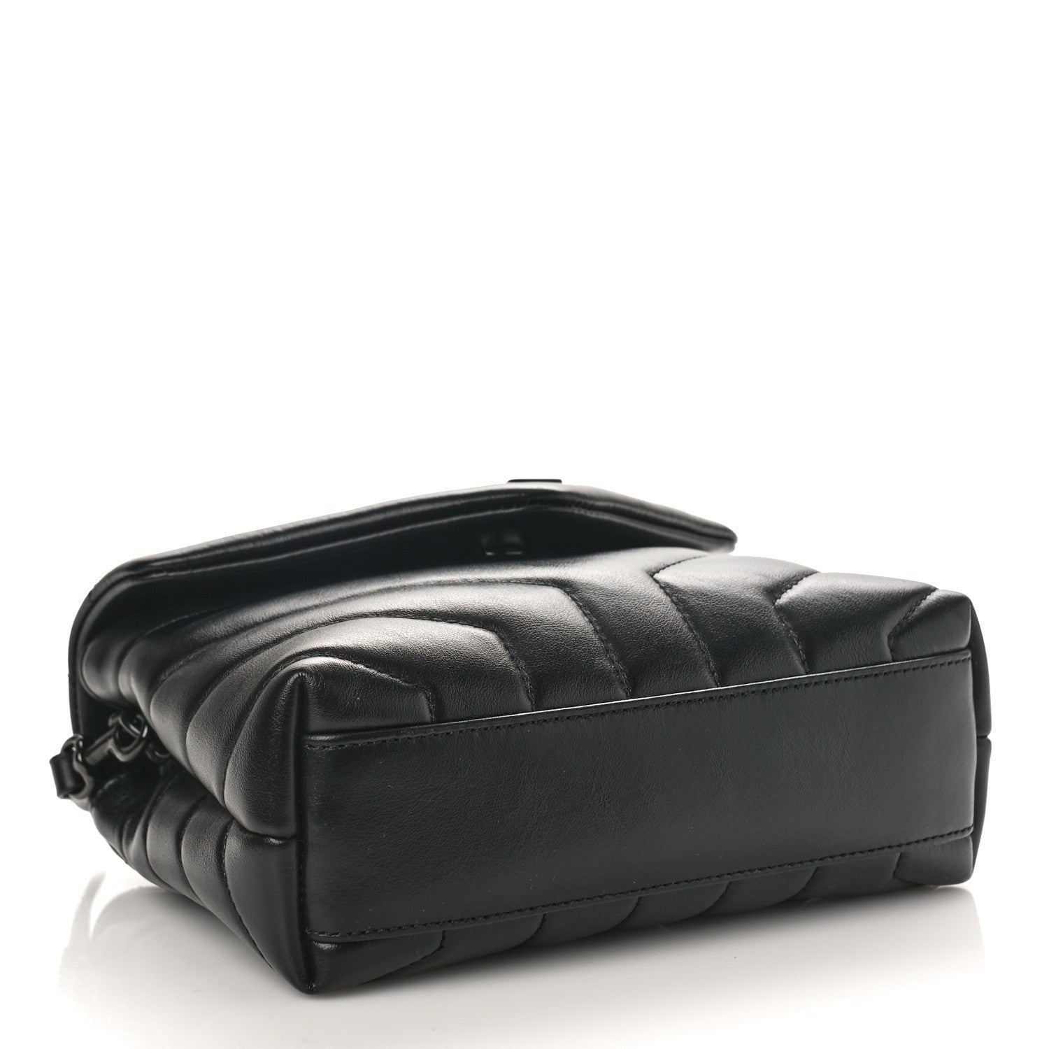 Saint Laurent Calfskin Y Quilted Monogram Monochrome Toy Loulou Crossbody Bag Black 4 of 8