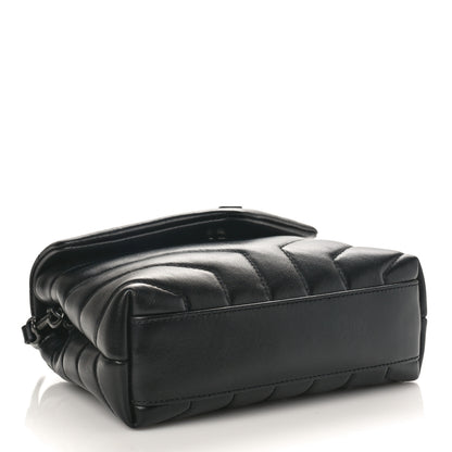 Saint Laurent Calfskin Y Quilted Monogram Monochrome Toy Loulou Crossbody Bag Black 4 of 8