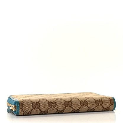 Gucci Monogram Dollar Calfskin Zip Around Wallet Beige Ebony Deep Cobalt 4 of 8