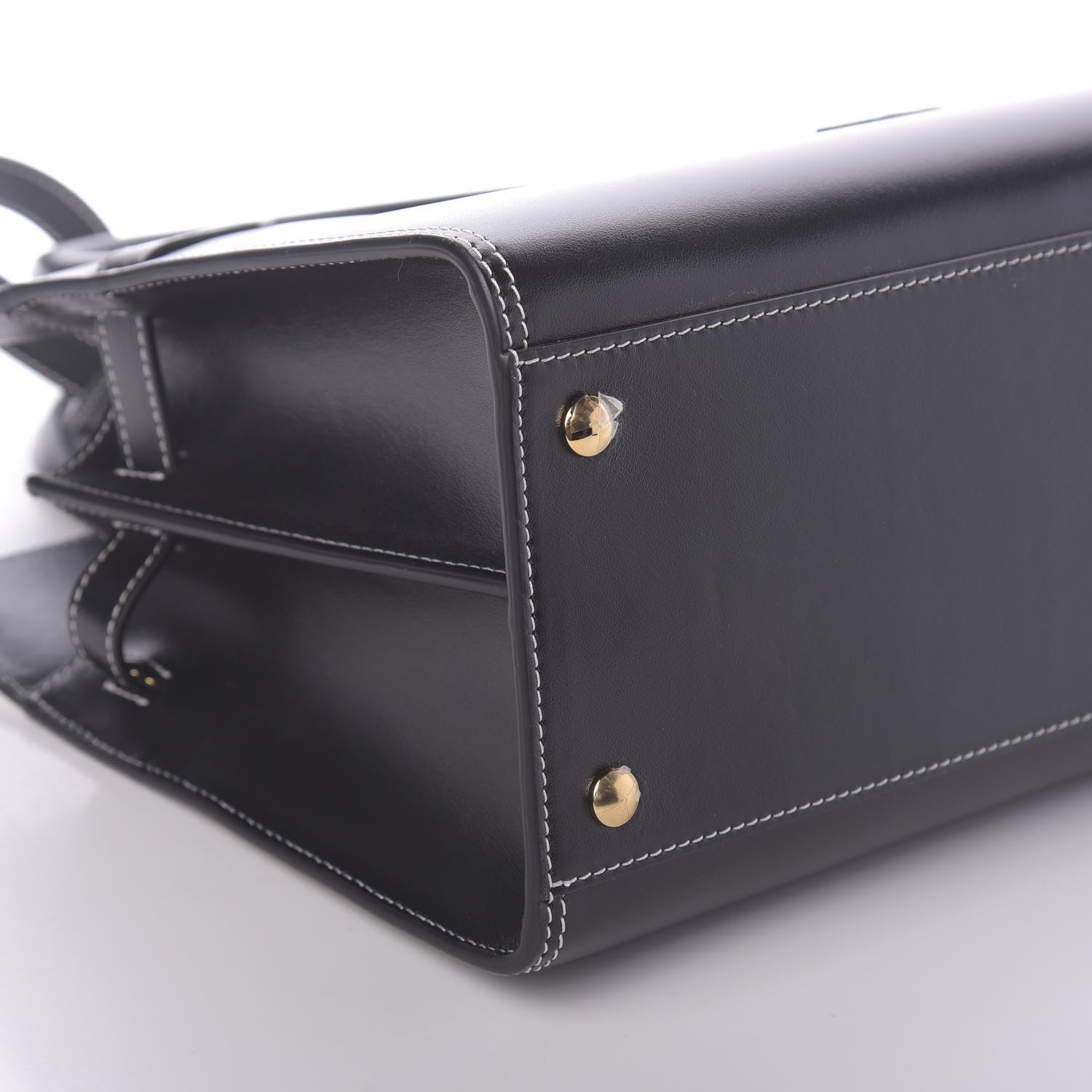 Burberry Calfskin Small Two Handle Title Bag Black 9 of 10