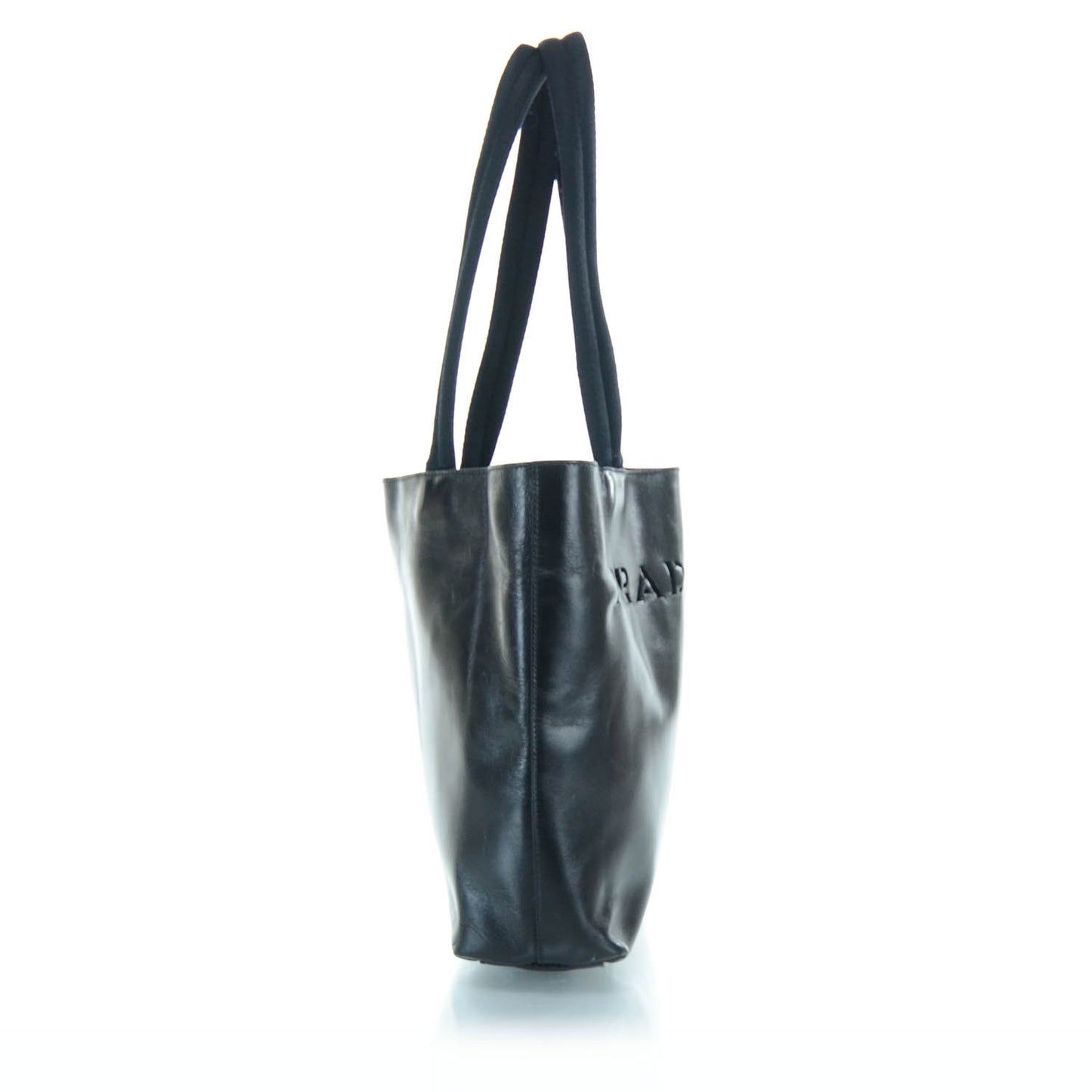 Leather Simple Tote Black