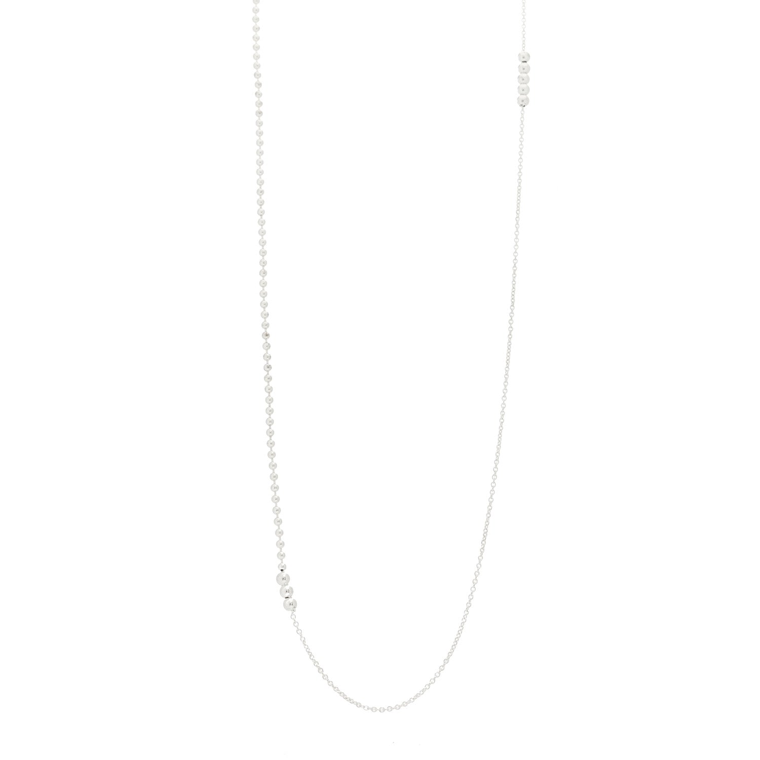 Tiffany Sterling Silver Long Bead Necklace 1 of 6