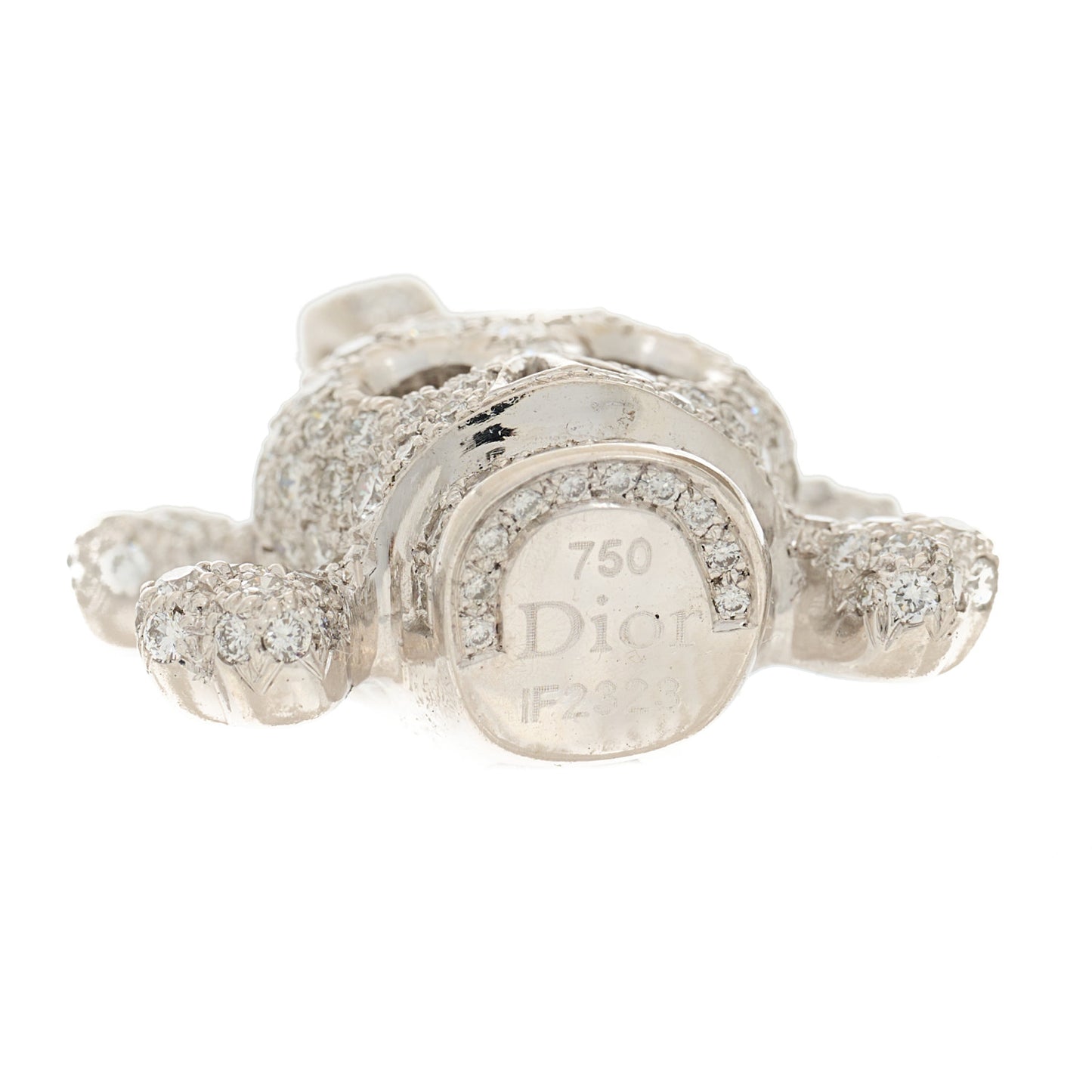 18K White Gold Diamond Tete de Mort Pendant
