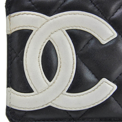 Chanel Calfskin Quilted Cambon Card Holder Black White 4 of 7