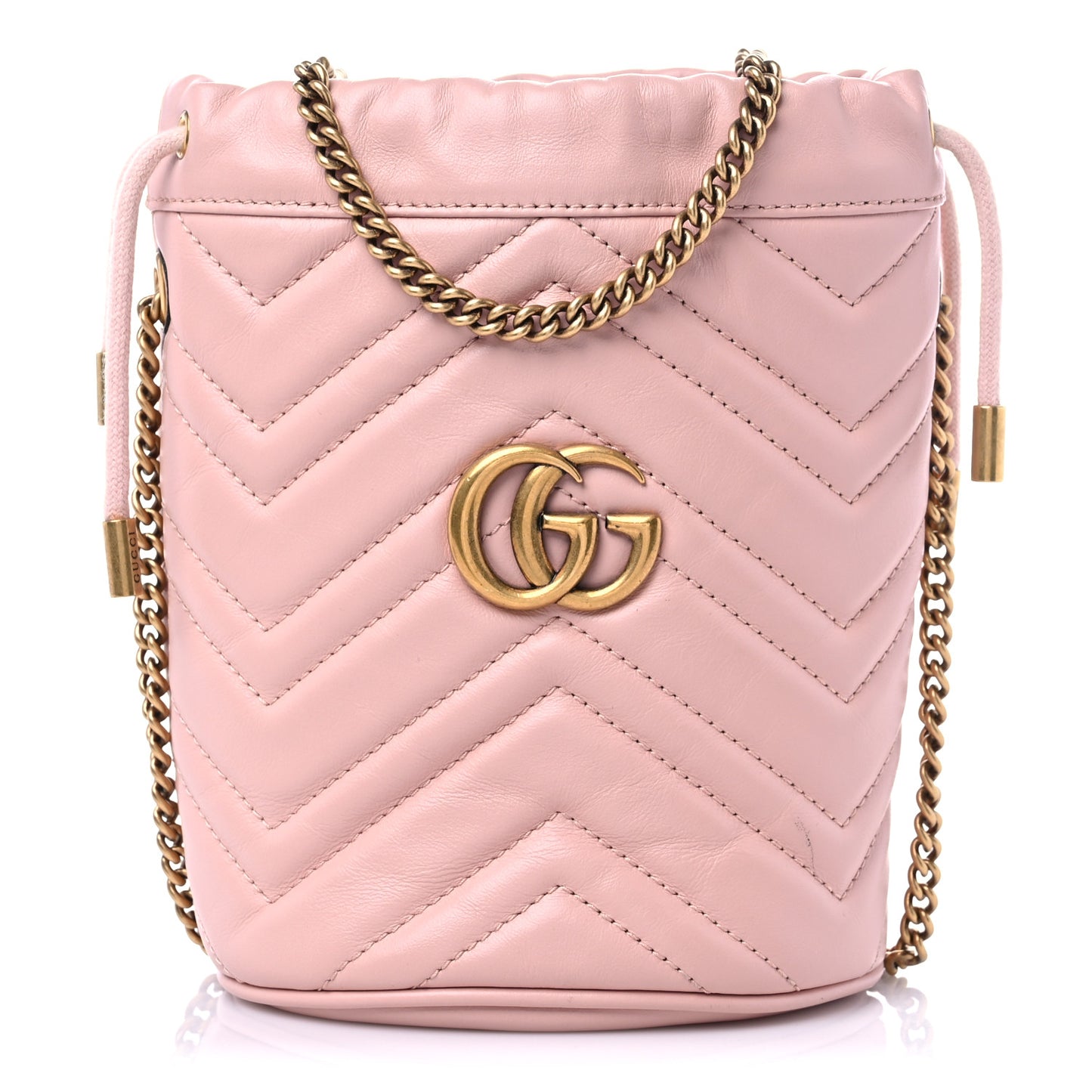 Calfskin Matelasse Mini GG Marmont 2.0 Bucket Bag Perfect Pink
