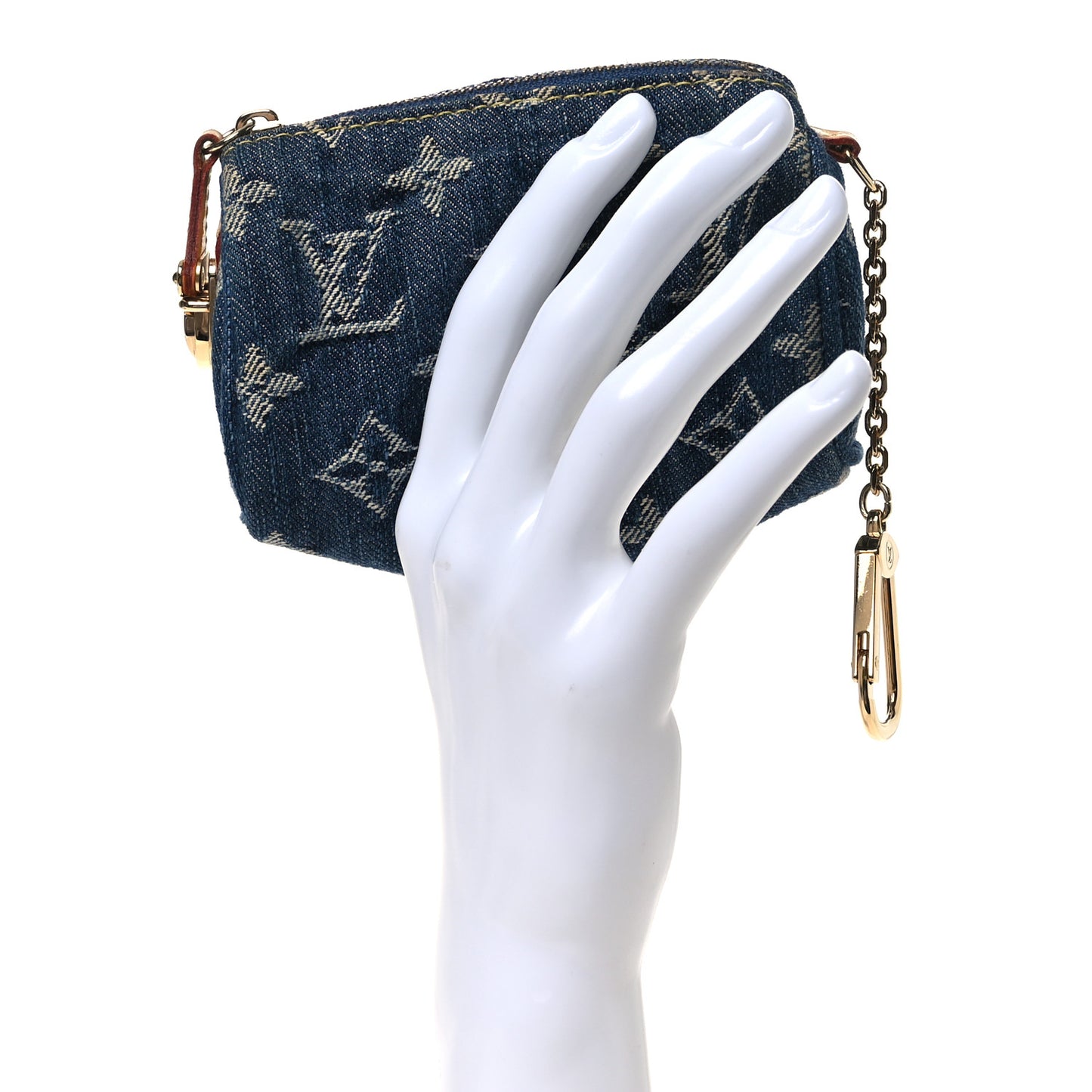 Monogram Denim Pochette Speedy PM Key Holder Blue