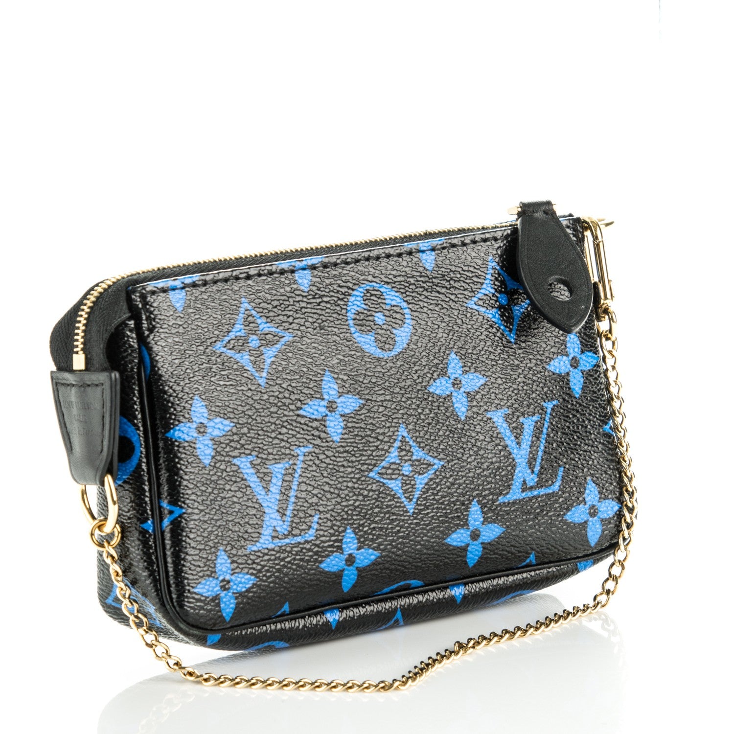 Louis Vuitton Colored Monogram Mini Pochette Accessories Blue Black 3 of 7