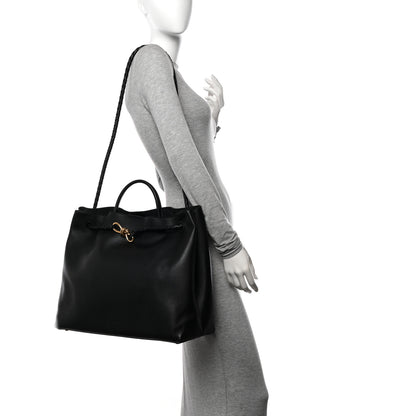 Bottega Veneta Silky Calfskin Large Andiamo Shoulder Bag Black 2 of 9
