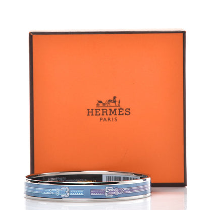 Hermes Enamel Printed Narrow Harnais Des Presidents Bracelet 70 Encres 6 of 6