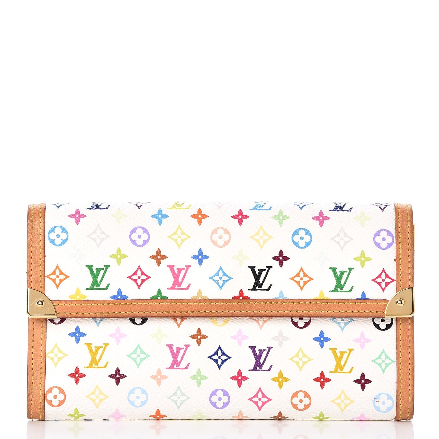 Louis Vuitton Monogram Multicolor Porte Tresor International Wallet White 1 of 8