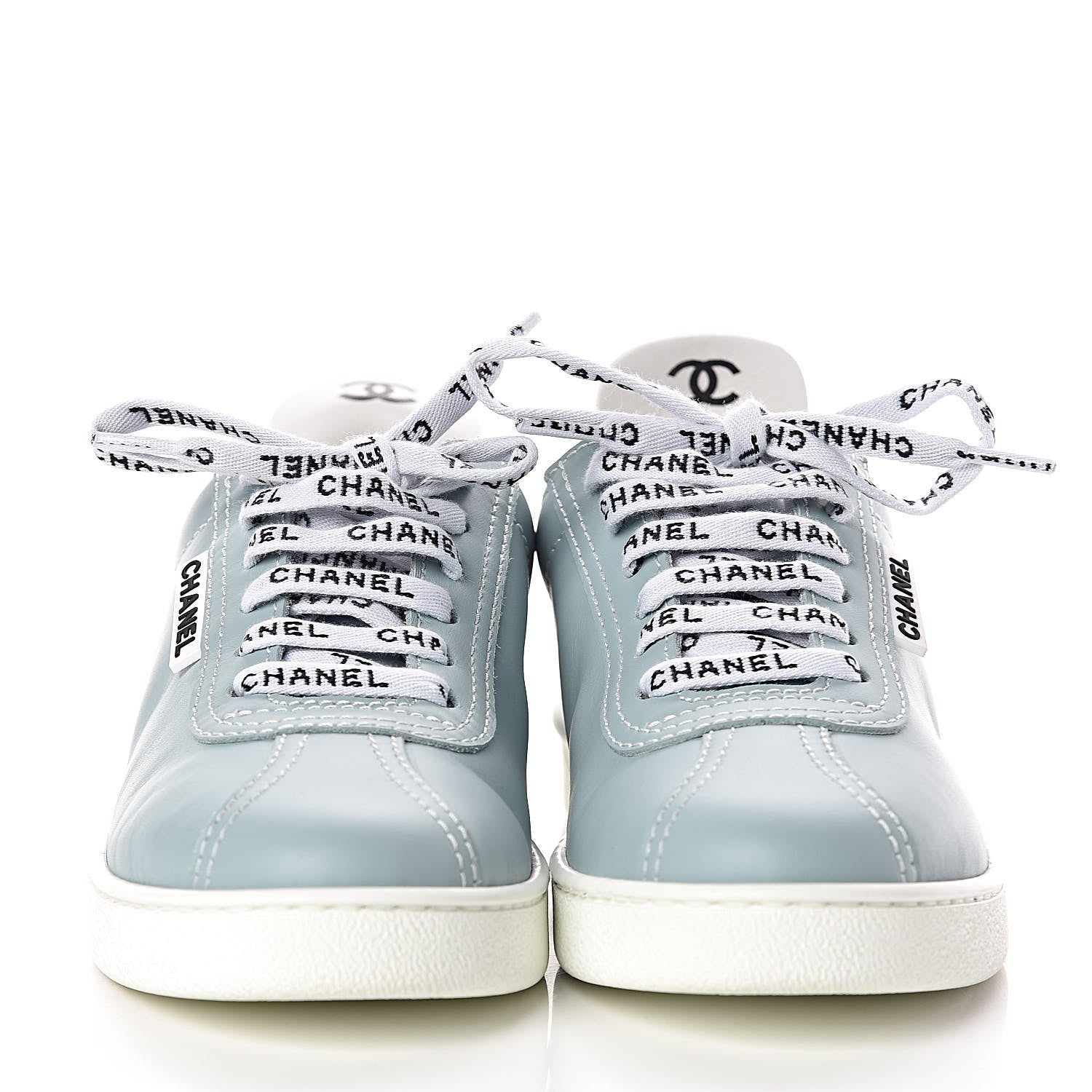 Chanel Calfskin CC Sneakers 36.5 Blue 2 of 11